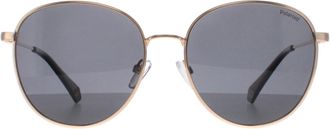 Polaroid Ronde Unisex Goud Grijs Grijs Gepolariseerd PLD 6215/S/X