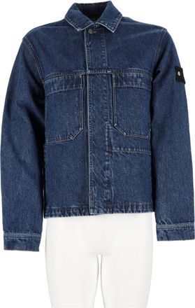 Stone Island Blue Denim-Inspired Structured Cotton Jacket