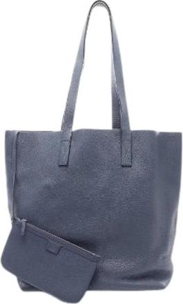 Gucci Pre-owned Leather Tote Bag 337085 - Dames - Vintage Shopper - Blauw - ONE Size - Leer - Vintage