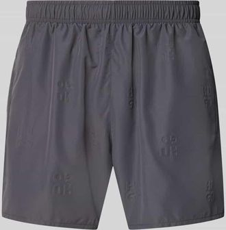 HUGO BOSS Regular Fit Badeshorts mit Label-Pr&auml;gung Modell TONAL in Anthrazit, Gr&ouml;&szlig;e XXL