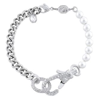 Swarovski Dextera Crystal Pearl Rhodium Plated Bracelet