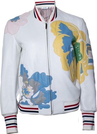 Thom Browne bloemen lamsleren bomberjack