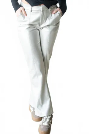 Fate Womens Leather Pants In Silver Metallic