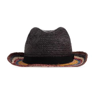 Paul Smith Hats, male, Black, Size: S Signature Stripe Straw Hat