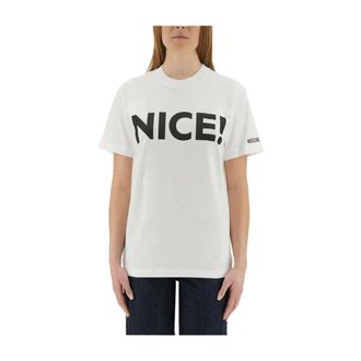 Moschino Logo Bordado Delantero con Collar - Tops - Mujer - Blanco - S