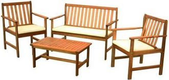 Vigor Conjunto De Mobiliario De Jard&iacute;n Vigor Modelo Enea En Madera, 4 Piezas