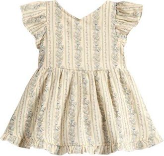 Rylee + Cru Lila Floral Print Cotton Romper in Natural at Nordstrom, Size 12-18M