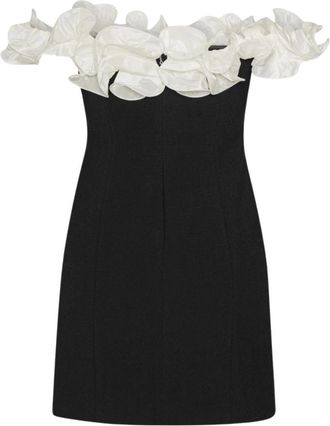 Rotate Mini Ruffle Jurk - Dames - Feestkleedjes - Zwart - L - Polyester - Kleedjes