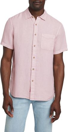 Faherty Mens Laguna Short Sleeve Linen Button-Up Shirt in Coastal Mauve at Nordstrom Rack, Size Xx-Large