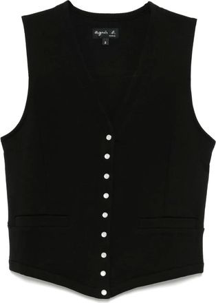 agn&egrave;s b. sanp vest - women - Cotton - 1 - Black
