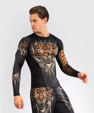 OEM Venum Rashguard Tiger De Manga Larga Negro/naranja Ne&oacute;n M