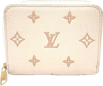 Louis Vuitton Monogram Empreinte Pink Beige Leather Coin Purse/Coin Case (Pre-Owned)