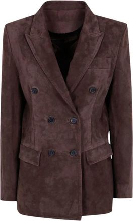 Seventy Blazer - Dames - Blazers - Bruin - S - Leer - Jassen