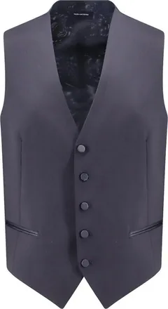 Tagliatore Kostuums, Heren, Blauw, M, Wol, V-hals Gilet met enkele rij knopen