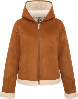 Colmar Cropped Plush Shearling Lined Hooded Jacket