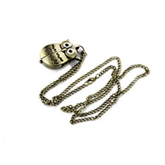 Generic Gold Retro Owl Quartz Pocket Watch Keychain Handbag Wallets Luggage Bag Car Keyring 1Pcs Attractive