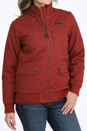 Cinch Bomber Jacket In Red