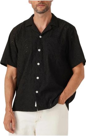 For&eacute;t Leo Paisley Shirt voor Heren - Heren - Korte mouwen Overhemden - Zwart - M - Overhemden