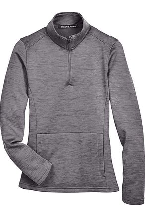 Devon & Jones Womens Newbury Mlange Fleece Quarter-Zip Pullover