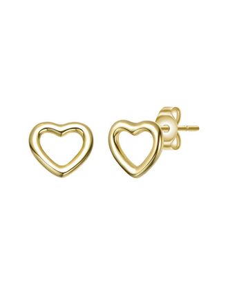 Rachel Glauber 14K Plated Heart Earrings