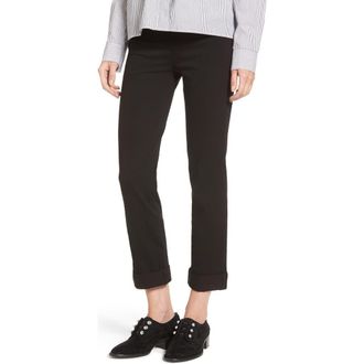 Lyss&eacute; ntials Boyfriend High Rise Denim Jeans in Black at Nordstrom, Size X-Large