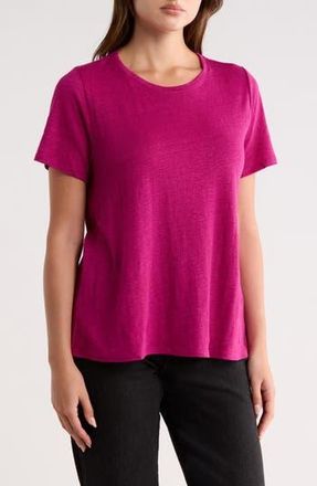 Eileen Fisher Organic Linen Crewneck T-Shirt in Sangria at Nordstrom Rack, Size X-Large