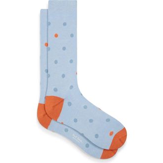Paul Smith Orlando Polka Dot Dress Socks in Light Blue at Nordstrom