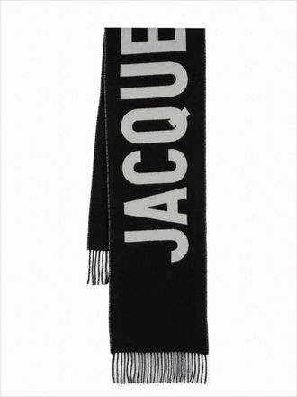 Jacquemus Long Wool Scarf With Bold Text Design