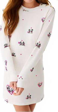 Lilly Pulitzer Ballad Long Sleeve Dress In Coconut Disney Half Drop