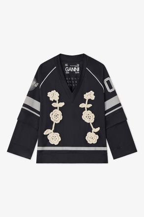 Ganni Black League Long-sleeve - Size XXS/XS