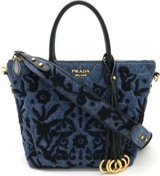 Prada Pre-owned Handbags, female, Blue, Size: ONE SIZE Pre-owned Leather shoulder-bags