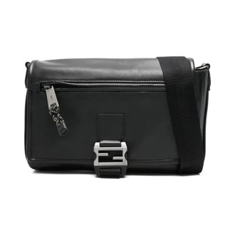 Fendi Cross Body Bags, male, Black, Size: ONE SIZE Flux Messenger Bag
