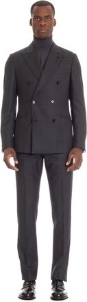 Lardini Double-Breasted Wool Check Suit
