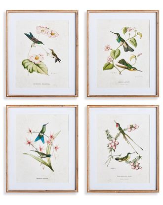 Napa Home & Garden Set Of 4 Hummingbirds With Blush Blooms