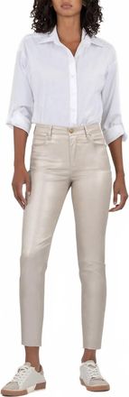 Kut from the Kloth Charlie High Rise Fab Ab Skinny Jeans In Rose Gold