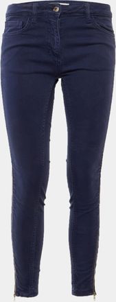 Sandro Blue Denim Zip Detail Skinny Fit Jeans M/waist