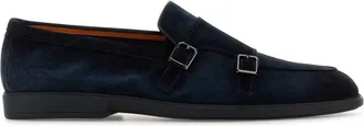 Santoni Midnight Blue Suede Pura Loafers