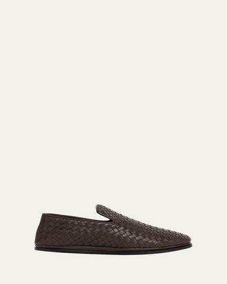 Bottega Veneta Mens Sunday Intrecciato Leather Slippers