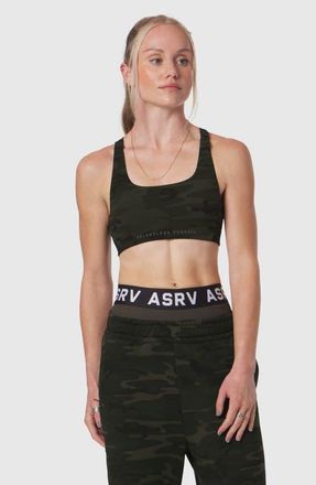 ASRV Lycra Hybrid Sports Bra in Dark Camo at Nordstrom, Size X-Small