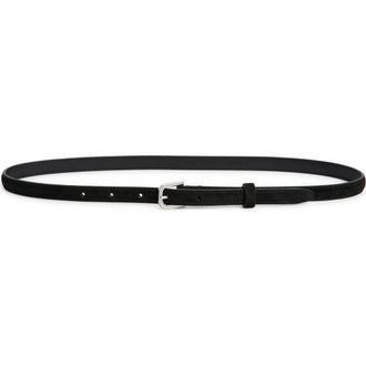 Toteme Skinny Suede Belt in Black at Nordstrom, Size 80