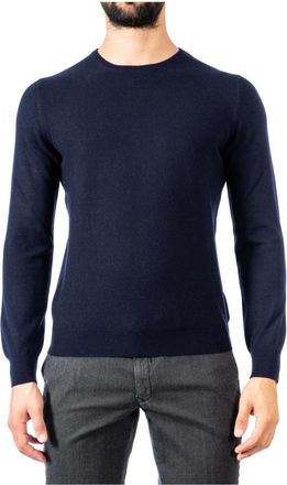 La Fileria Cashmere Hoodies voor Mannen en Vrouwen - Heren - Ronde hals truien - Blauw - L - Kasjmier - Truien & Vesten