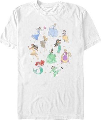 Disney Mens Disney Distressed Princesses Circle Graphic T-Shirt in White at Nordstrom, Size Xxx-Large