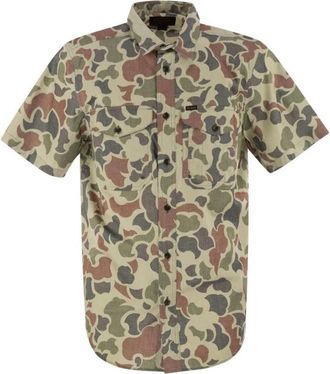Filson Twin Lakes Short Sleeve Sport Shirt - Heren - Korte mouwen Overhemden - Groen - XS - Katoen - Overhemden