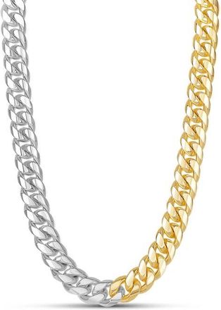 SHYMI Tori Cuban Chain Choker Necklace in Gold/Silver at Nordstrom, Size 15