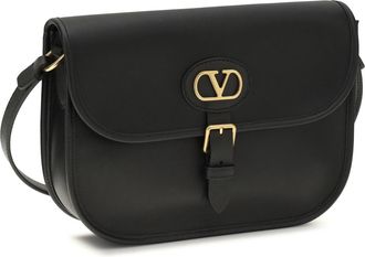 Valentino Garavani Mens Antibes Shoulder Bag Nero Calf Leather Bos Taurus