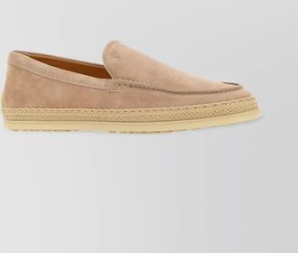 Tod's suede loafers with round toe and pebble sole