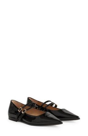 L.k. Bennett Lulu Strappy Pointed Toe Flat in Bla-Black at Nordstrom Rack, Size 9Us / 40Eu