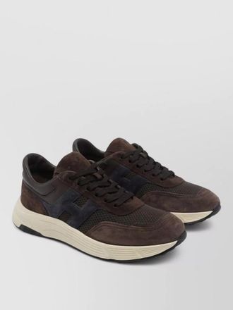 Hogan hyperlight leather sneakers round toe rubber sole