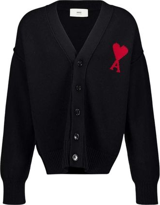 Ami Ami de Coeur Wollen Vest - Heren - Vesten - Zwart - XS - Wol - Truien & Vesten
