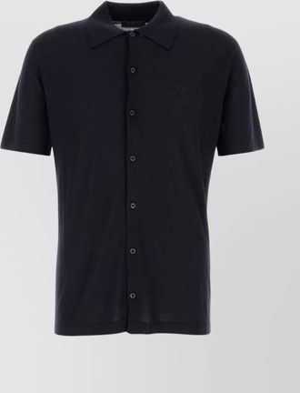 Prada wool shirt with polo collar and short sleeves
